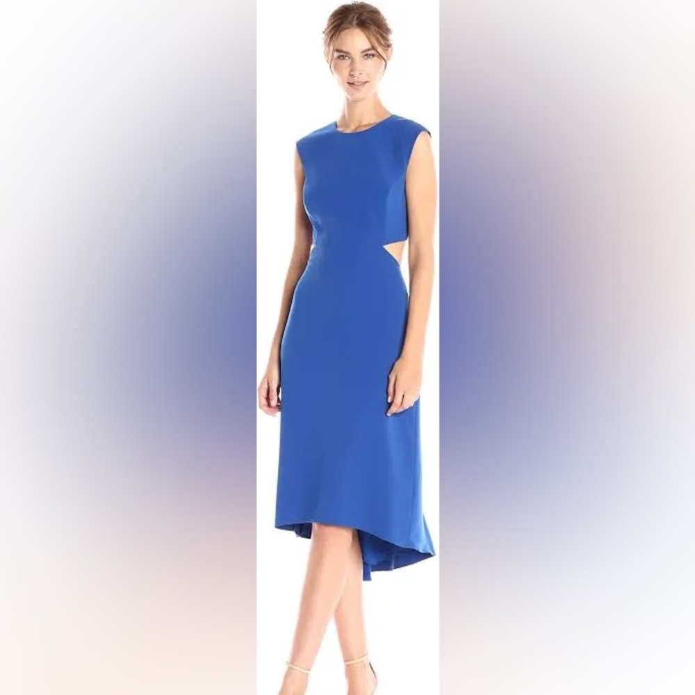 Halston Heritage Blue cobalt back cut out Dress size 8